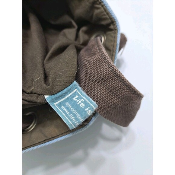 Life is Good Isabelle Caribbean Tote Bag Blue Paisley Canvas Beach Tropical - Picture 5 of 5